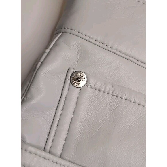 AGOLDE Sz 34 90's Pinch Waist SOFT Recycled Leather Lt Grey Straight Leg  - $348 - Picture 10 of 16